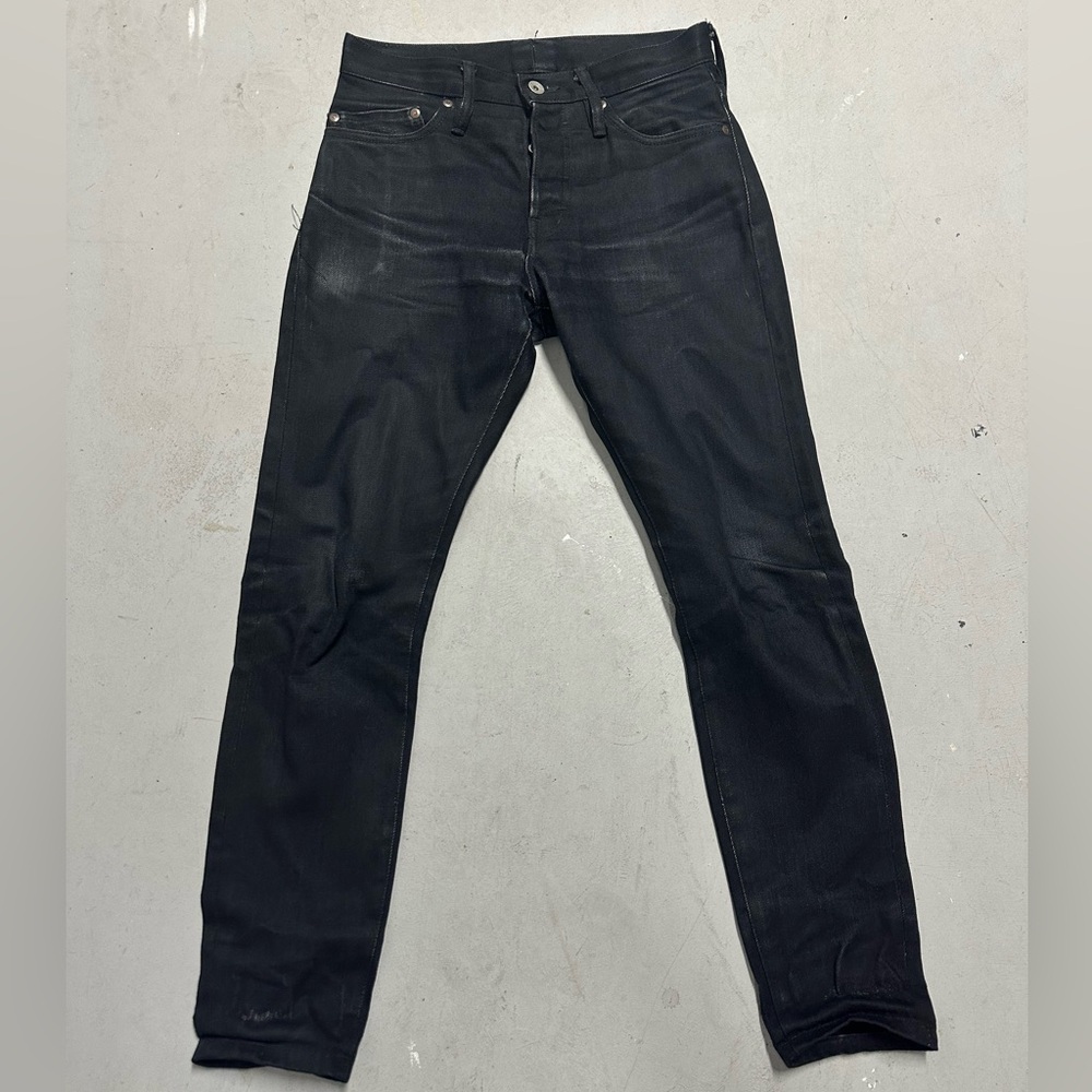 Nine Lives Japan Mens Denim Jeans Size 30 Selvedge Black Button Fly Streetwear